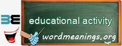 WordMeaning blackboard for educational activity